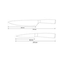 Shinrai Knives – 2-teiliges Messerset aus gehämmertem Edelstahl – Kochmesser + Schälmesser