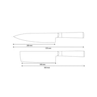 Shinrai Knives - Hammered Damask BR 2-teiliges Messerset - Kochmesser + Nakiri