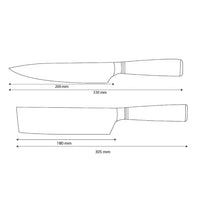 Shinrai Knives – Micarta Jewels 2-teiliges Damastmesser-Set – Kochmesser + Nakiri