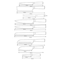 Shinrai Knives – 9-teiliges Messerset mit Damaszener-Print und Onyx-Epoxid