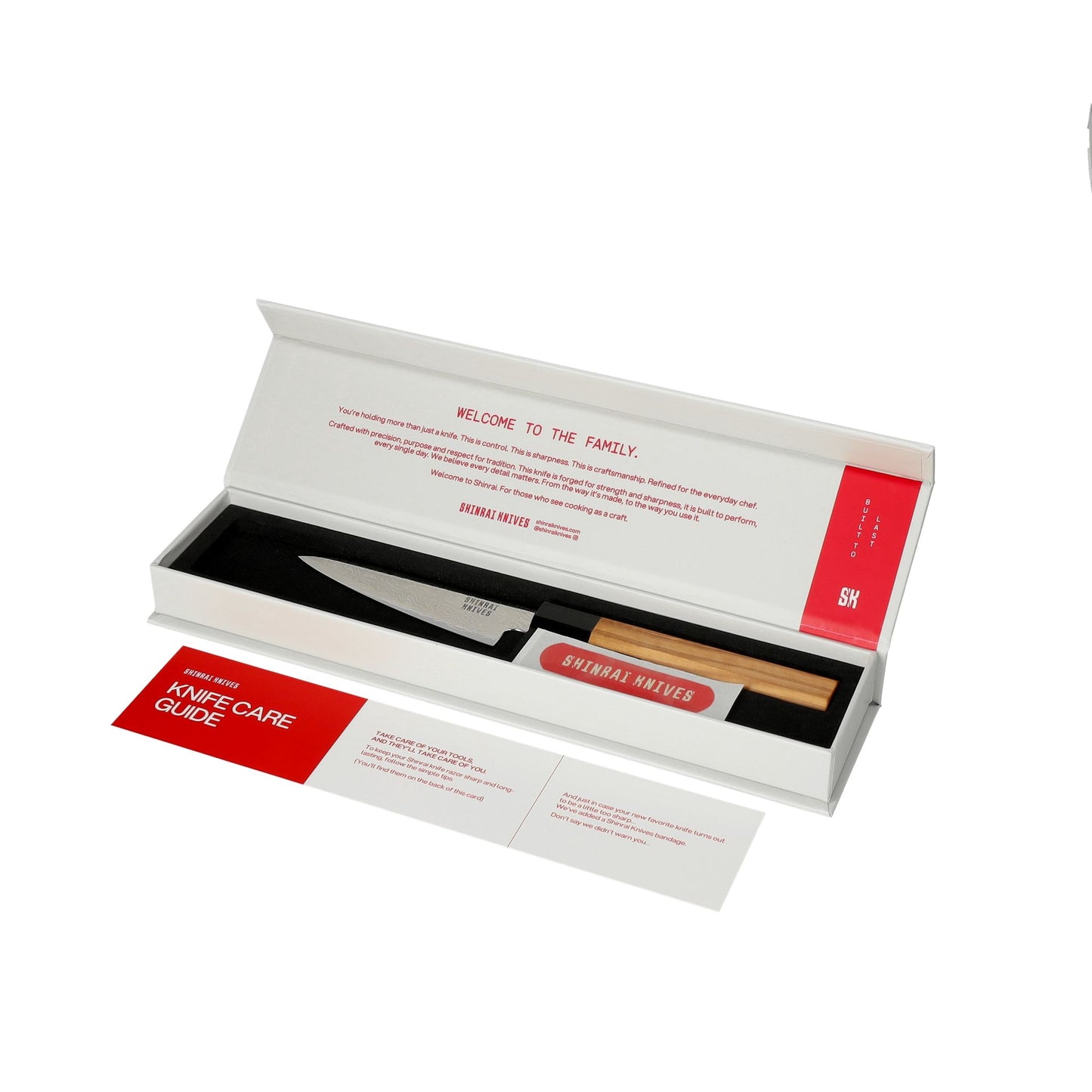 Shinrai Knives – Takumi Kaza 3-teiliges Damastmesser-Set – Kochmesser + Nakiri + Schälmesser