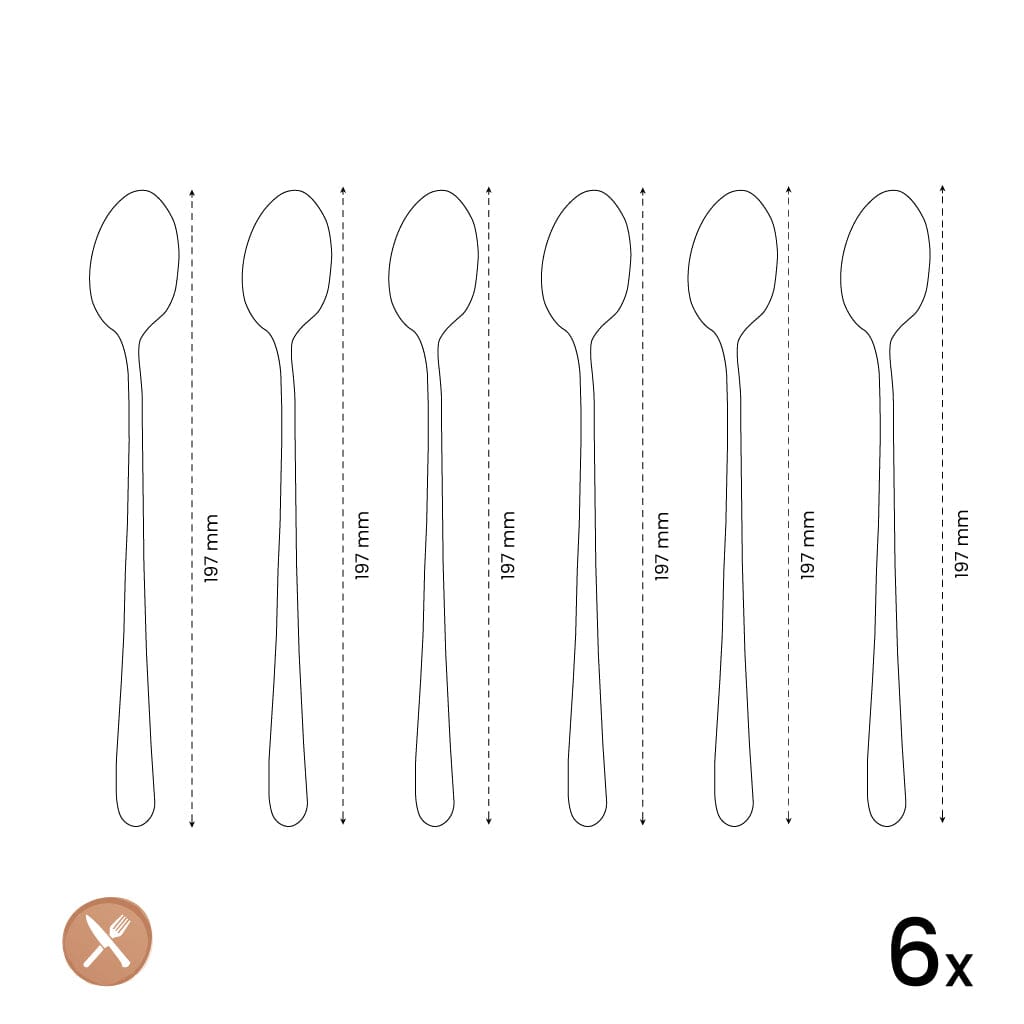 Amefa - Austin 6 Latte Lepels - Mat Koper Latte lepels Amefa