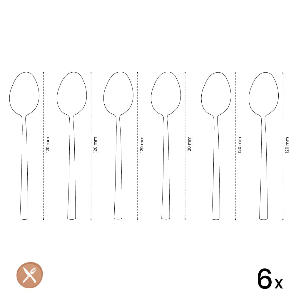 Amefa - Austin 6 Theelepels - Mat Champagne Theelepels Amefa