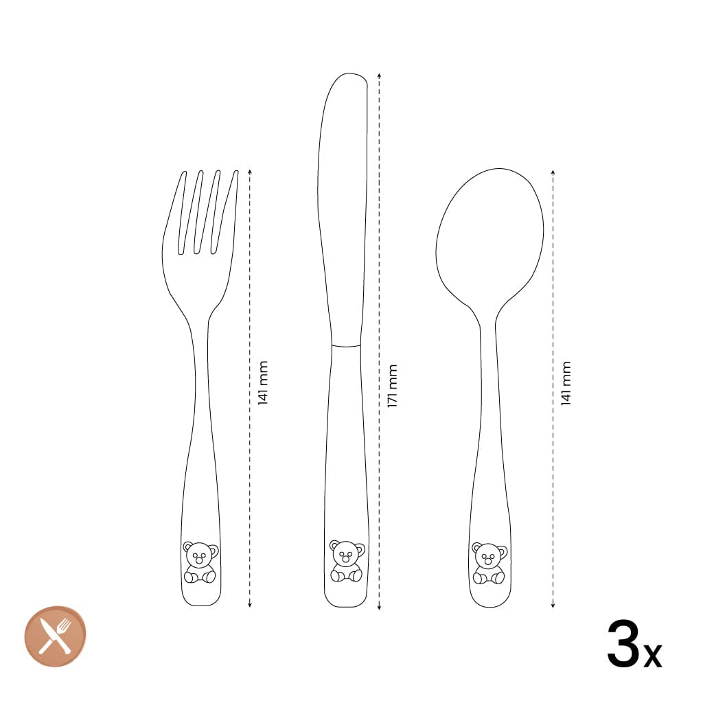 Amefa - Bear 3-delig Kinderbestek Kinderbestek Amefa