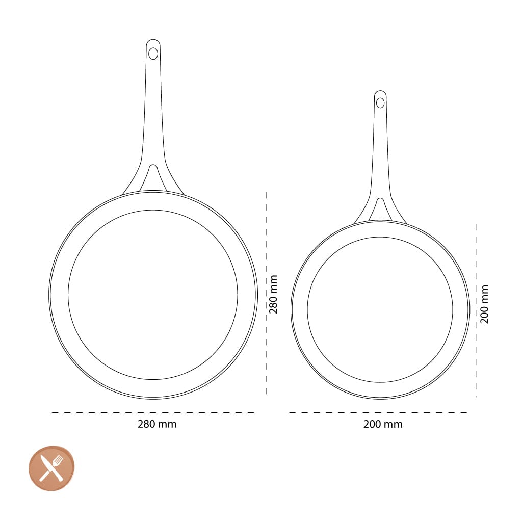 GreenPan - Padova Smokey Blue 2-delige pannenset met keramische antiaanbaklaag 20/28 cm Pannenset GreenPan