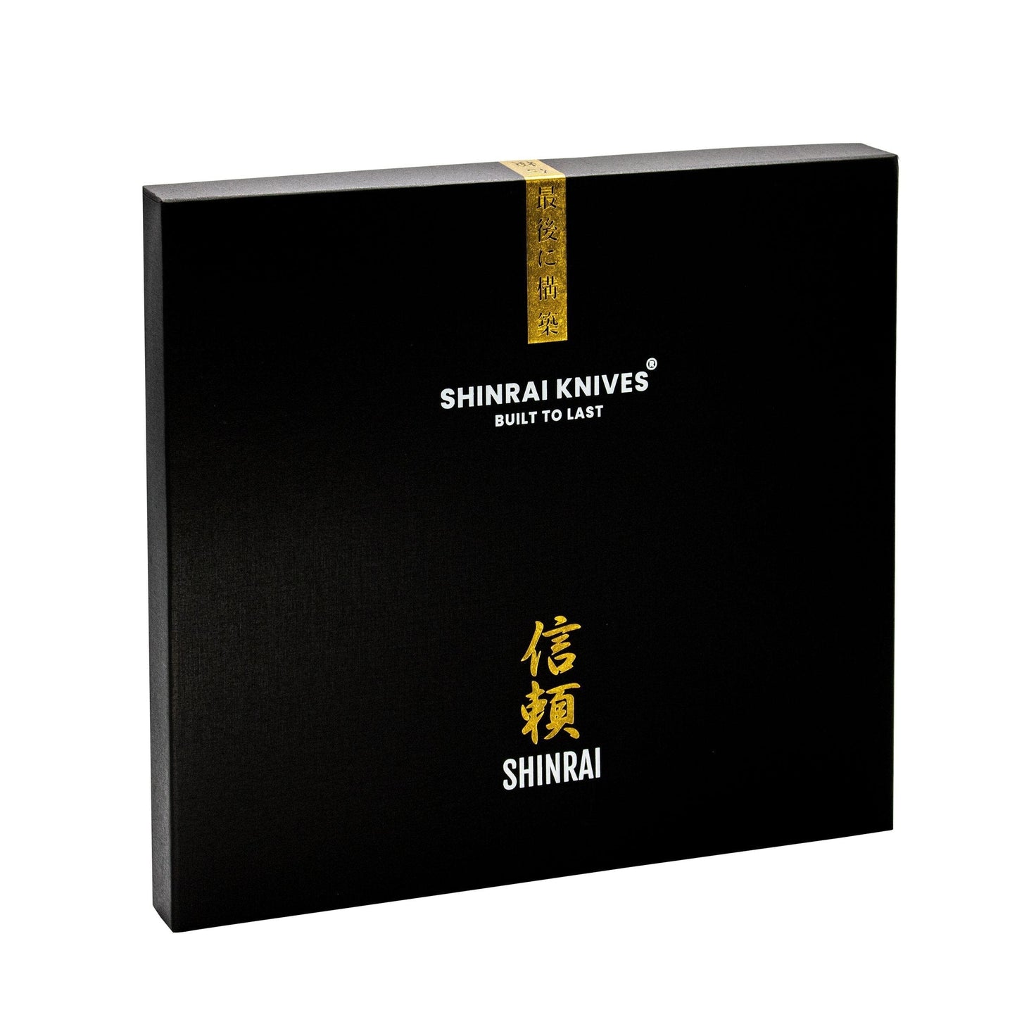 Hammered RVS 6-delige Messenset + Acacia houder dubbelzijdig Messenset met blok Shinrai Knives