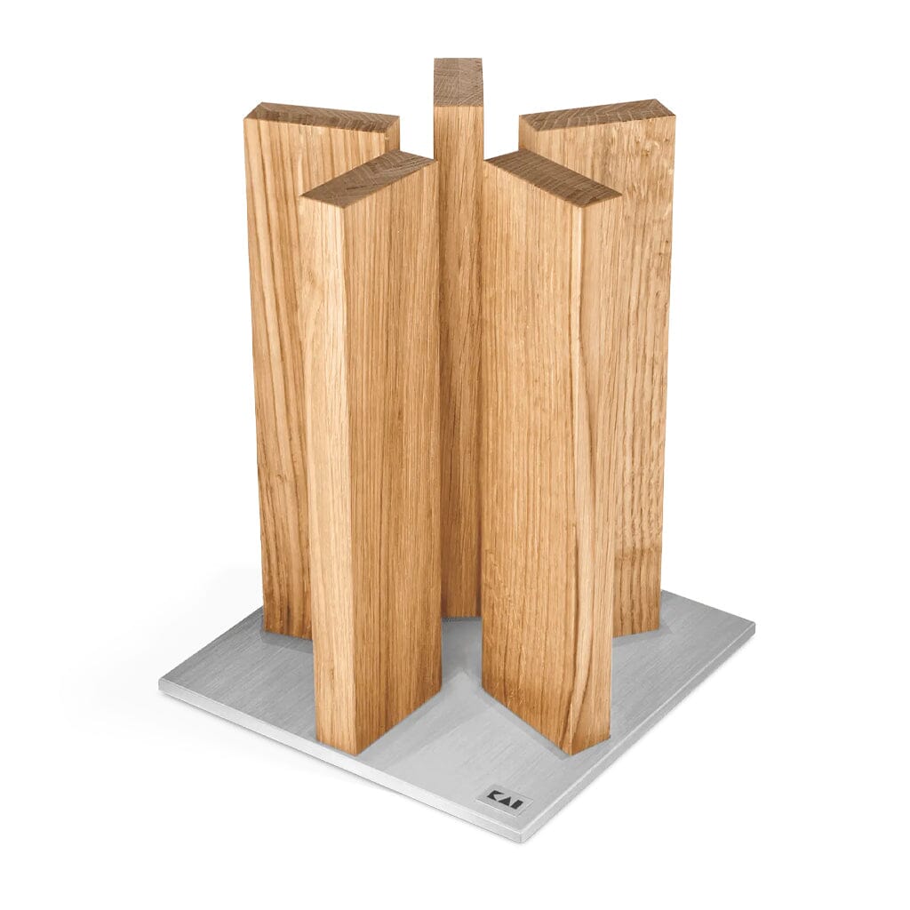 Kai Shun - ''Stonehenge'' Messenblok Roestvrij staal/Eiken Messenblok Kai Shun