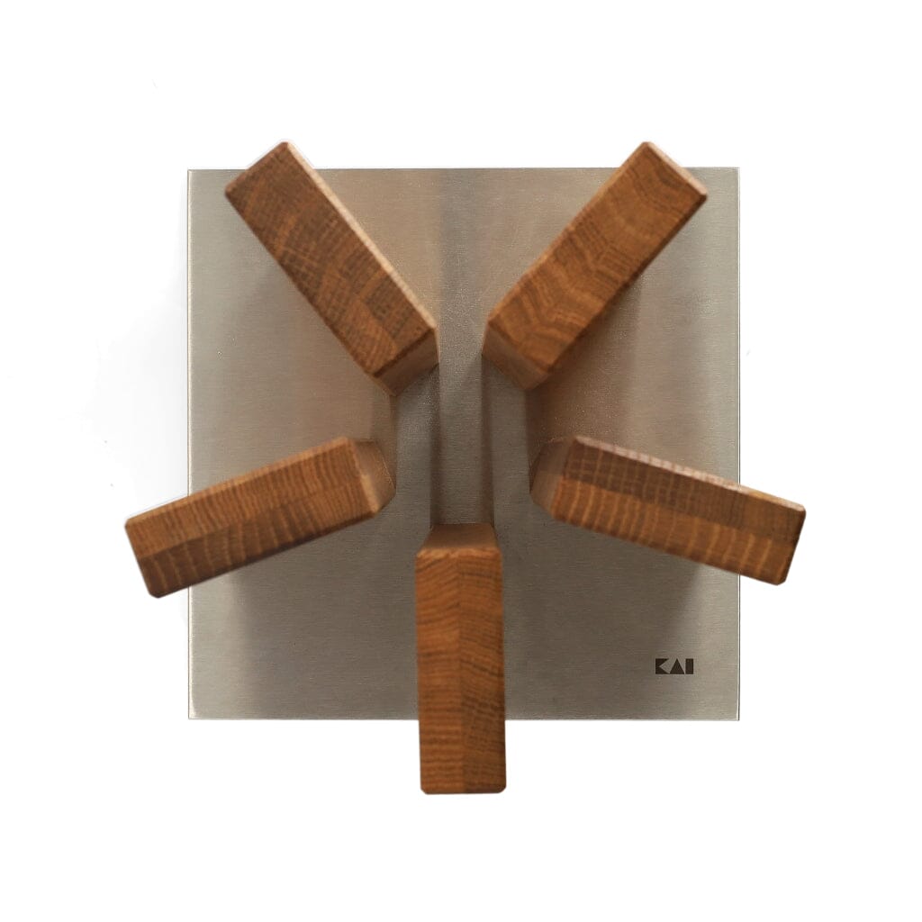 Kai Shun - ''Stonehenge'' Messenblok Roestvrij staal/Eiken Messenblok Kai Shun