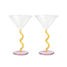 &Klevering - Coupe Curve Karamell 2er Set &Klevering - Coupe curve karamel set van 2 Cocktail glazen &Klevering