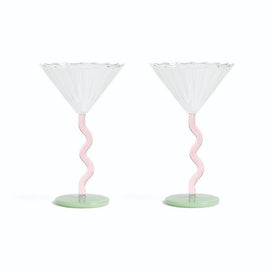 &Klevering - Coupékurve 2er-Set &Klevering - Coupe curve set van 2 Cocktail glazen &Klevering