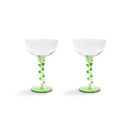 &Klevering - Coupe Spirale grün 2er Set &Klevering - Coupe spiraal groen set van 2 Cocktail glazen &Klevering
