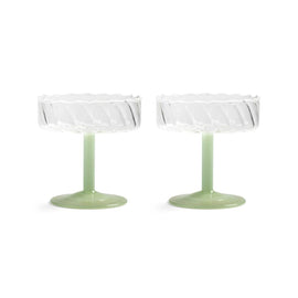 &Klevering - Coupe Twirl grün 2er Set &Klevering - Coupe twirl groen set van 2 Cocktail glazen &Klevering