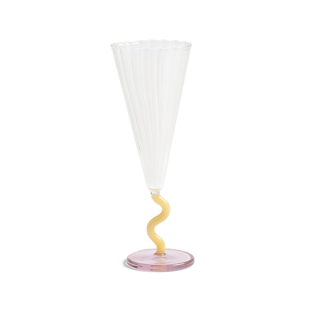 &Klevering - Flute curve karamel set van 2 Champagne glazen &Klevering
