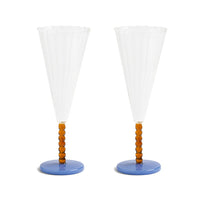 &Klevering - Flute perle amber set van 2 Champagne glazen &Klevering