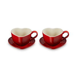 Le Creuset - Herzbecher 2er-Set Kirschrot Le Creuset - Mokken in Hartjesvorm 2-delige Set Kersenrood Le Creuset