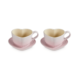 Le Creuset - Herzbecher 2er-Set Muschelrosa Le Creuset - Mokken in Hartjesvorm 2-delige Set Shell Pink Le Creuset