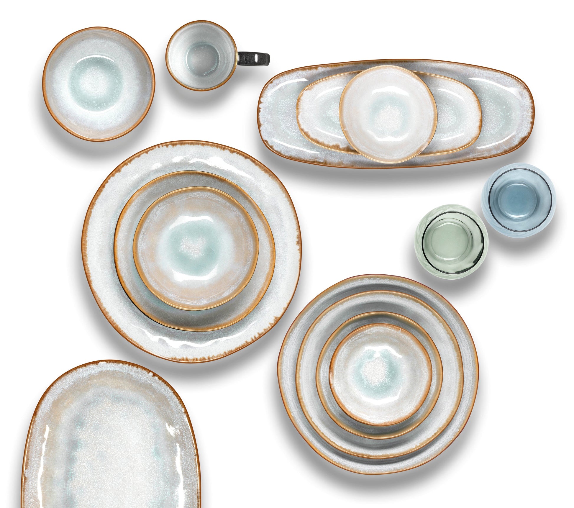 Medard de Noblat - Shadow Aqua - Dinnerbord 28 cm (set van 6) Dinerborden Medard de Noblat