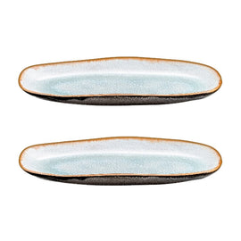 Medard de Noblat - Shadow Aqua Große Servierschüssel 35,5 x 14 cm (2er-Set) Medard de Noblat - Shadow Aqua Grote Serveerschaal 35.5 x 14 cm (set van 2) Serveerschaal Medard de Noblat
