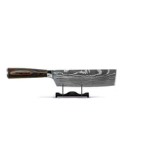 Couteaux Shinrai - Coffret de 3 couteaux à motif damassé - Couteau de chef + Nakiri + Couteau d'office