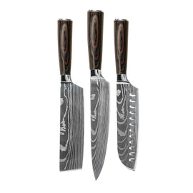 Shinrai Knives - Damascus Print 3-teiliges Messerset Shinrai Knives - Damascus Print 3-delige Messenset Messenset Shinrai Knives