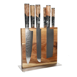 Shinrai Knives - Epoxy Onyx 6-teiliges Messerset + Messerblock Cito doppelseitig Shinrai Knives - Epoxy Onyx 6-delige Messenset + Messenblok Cito dubbelzijdig Messenset met blok Shinrai Knives