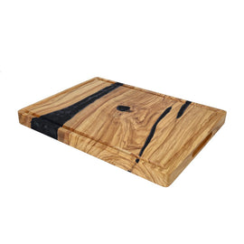 Shinrai Knives - Epoxy Onyx Schneidebrett Olivenholz - 40 x 30 x 3 cm Shinrai Knives - Epoxy Onyx Snijplank Olijfhout - 40 x 30 x 3 cm Houten snijplank Shinrai Knives