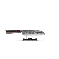 Couteaux Shinrai - Coffret complet en acier inoxydable martelé - Ensemble de couteaux complet avec bloc, planche à découper et pierre à aiguiser