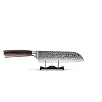 Couteaux Shinrai - Coffret complet en acier inoxydable martelé - Ensemble de couteaux complet avec bloc, planche à découper et pierre à aiguiser
