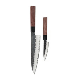 Shinrai Knives – Kurayami 2-teiliges Damastmesser-Set – Kochmesser + Schälmesser Shinrai Knives - Kurayami 2-delige Damascus Messenset - Koksmes + Schilmes Messenset Shinrai Knives