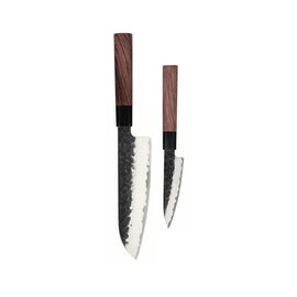 Shinrai Knives – Kurayami 2-teiliges Damastmesser-Set – Santoku + Schälmesser Shinrai Knives - Kurayami 2-delige Damascus Messenset - Santoku + Schilmes Messenset Shinrai Knives