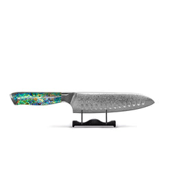 Shinrai Knives - Perlmutt Juwelen Damascus Santokumesser 18 cm Shinrai Knives - Parelmoer Jewels 5-delige Messenset + Messenblok Stans Messenset met blok Shinrai Knives