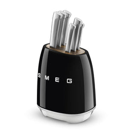SMEG - Messerblock mit 6 Messern Schwarz SMEG - Messenblok met 6 messen Zwart Messenset met blok Smeg