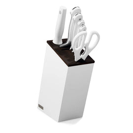 Wüsthof - Classic Messerset 6-teilig mit Santoku Weiß mit Block Wusthof - Classic Messenset 6-delig met Santoku Wit met blok Messenset met blok Wusthof