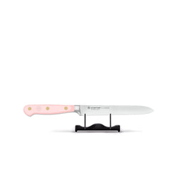 Wusthof - Klassisches rosafarbenes Himalaya-Salzwurstmesser mit Wellenschliff, 14 cm Wusthof - Classic Pink Himalayan Salt Worstmes Met Kartelrand 14 cm Vleesmes Wusthof