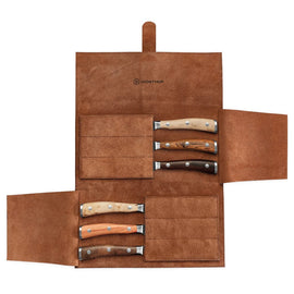 Wüsthof - Ikon Steakmesserset 6-teilig + Ledermessertasche Wusthof - Ikon Steakmessenset 6-delig + Lederen Messentas Messenset Wusthof