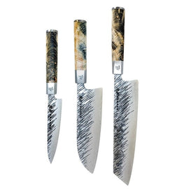 Ame -  3-teiliges Messerset Rain Pattern Ame - Japanse 3 delige messenset Rain Pattern Messensets KookGigant