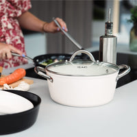 By C&P - Go Ivory Kookpan 22 cm met glazen deksel Kookpan By C&P