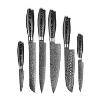 Damast Pakka Wood Series - 6-delige messenset + Acacia houder style 1 Home & Garden KookGigant