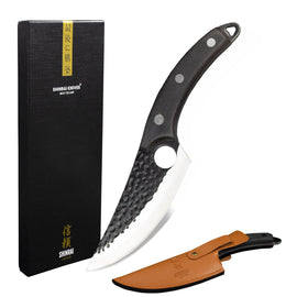 Shinrai Knives - Gehämmerter rostfreier Stahl Gladiator Series - Universal-Kochmesser mit Holster Hammered RVS Gladiator Series - Universeel Koksmes met holster KookGigant