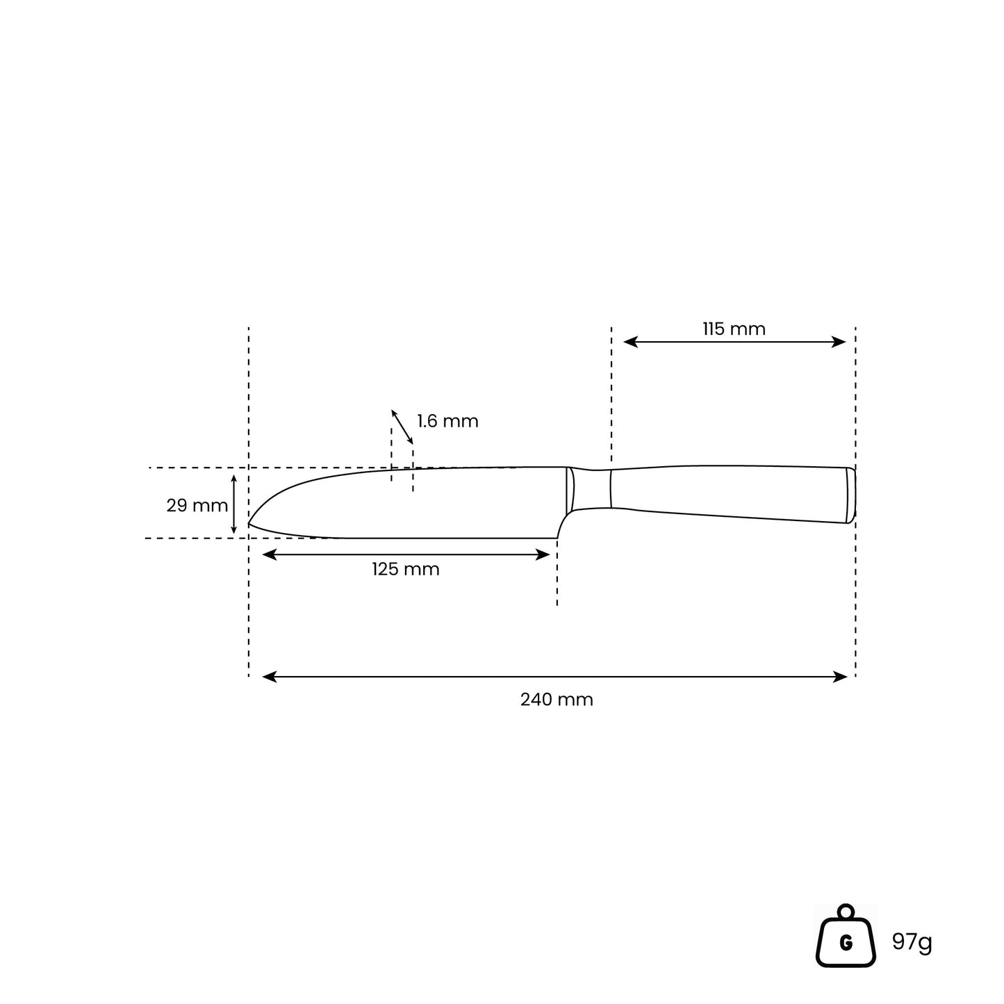 Japanse Damascus Onyx Print Series - Klein Santoku mes (13cm) Keukenmessen Shinrai Japan
