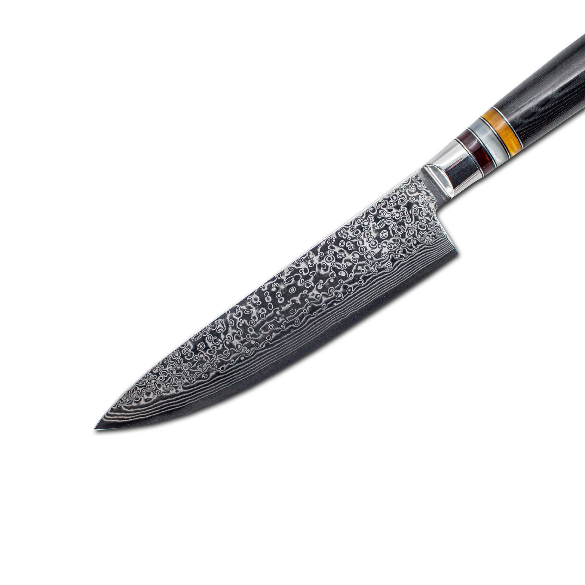 Micarta Jewels Black - Damascus Koksmes 20 cm Shinrai Japan