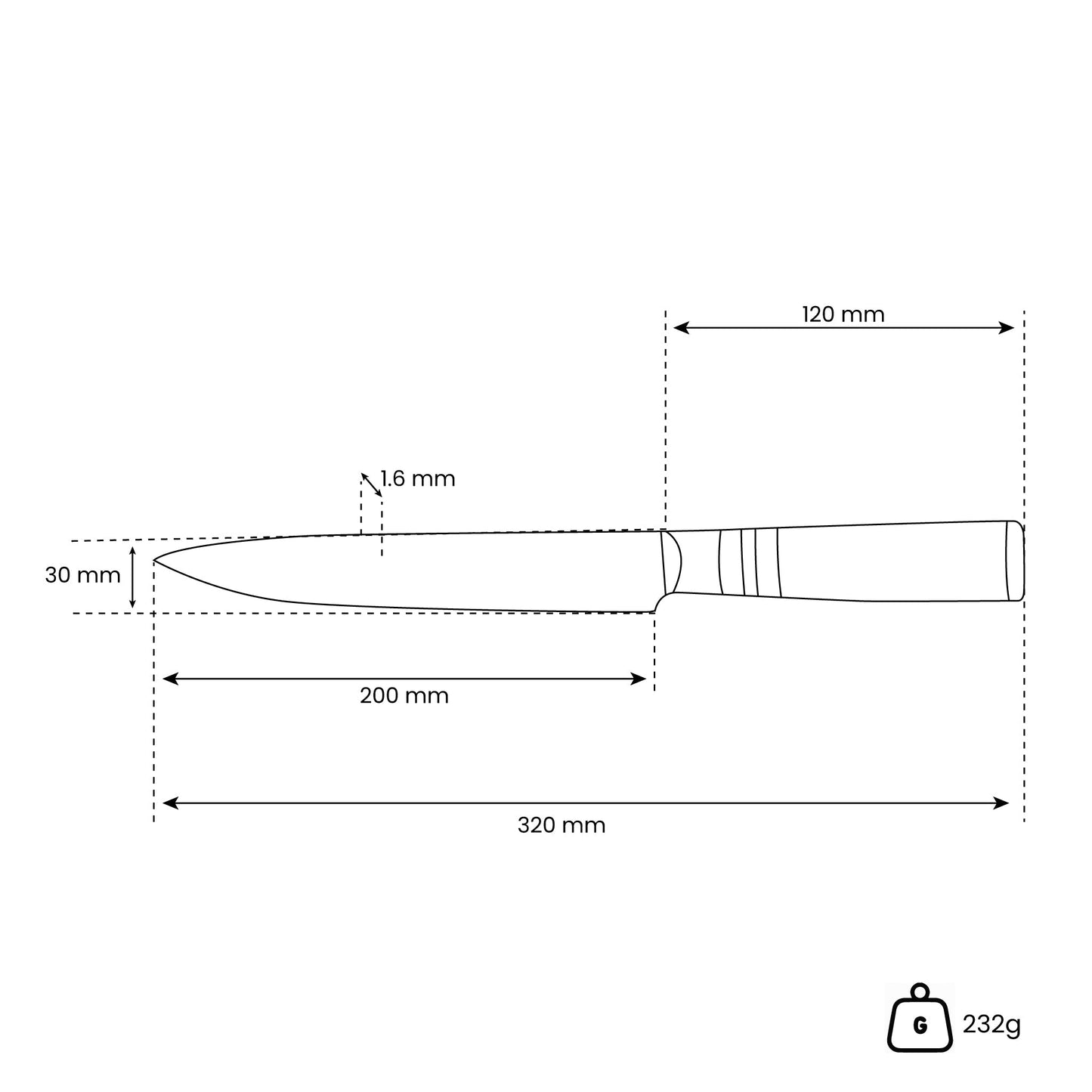 Micarta Jewels - Damascus Vleesmes 20 cm Keukenmessen Shinrai Japan