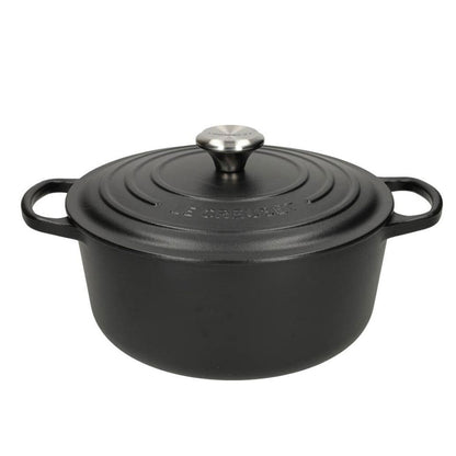 Le Creuset - Braten- / Schmorpfanne Signature rund Mattschwarz 24 cm 4,2 l (schwarze Innenseite)