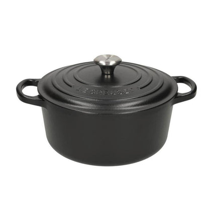 Le Creuset - Braten- / Schmorpfanne Signature rund Mattschwarz 22 cm 3,3 l (schwarze Innenseite)