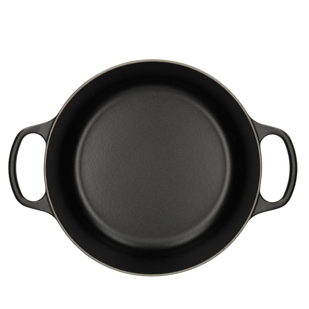 Le Creuset - Braten- / Schmorpfanne Signature rund Mattschwarz 24 cm 4,2 l (schwarze Innenseite)