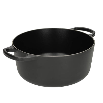 Le Creuset - Braten- / Schmorpfanne Signature rund Mattschwarz 24 cm 4,2 l (schwarze Innenseite)