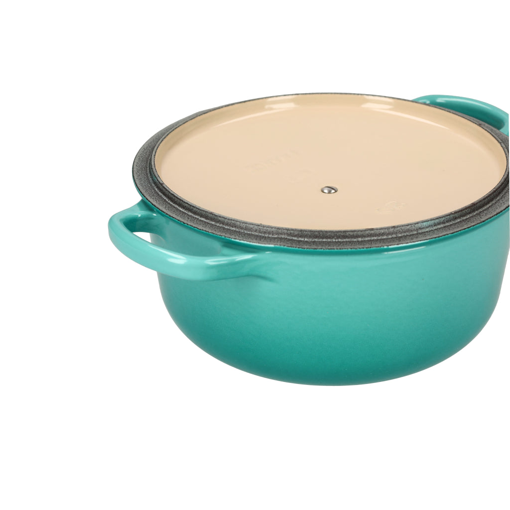 Le Creuset - Braten- / Schmortopf Signature rund Caribbean Blue 20cm 2,4l