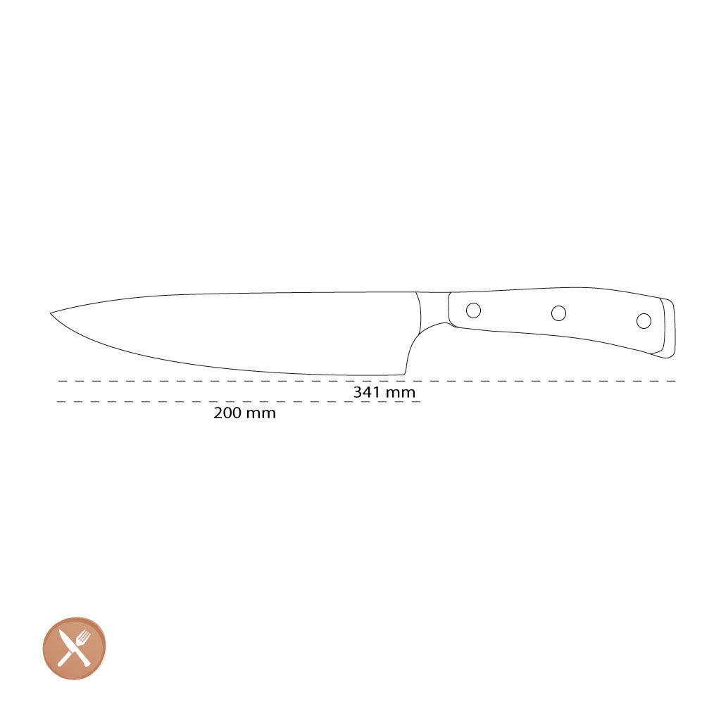 Wusthof - Couteau de chef Classic Ikon 20cm + Bloc à couteaux marron offert