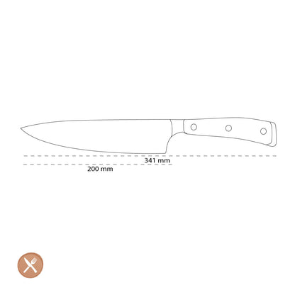 Wüsthof - Classic Ikon Kochmesser 20 cm + Gratis schwarzer Messerblock