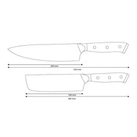 Shinrai Knives - Eclipse 2-teiliges Damastmesser-Set - Kochmesser + Nakiri